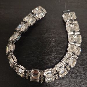 Crystal Statement Bracelet - Clear Silver Sparkle